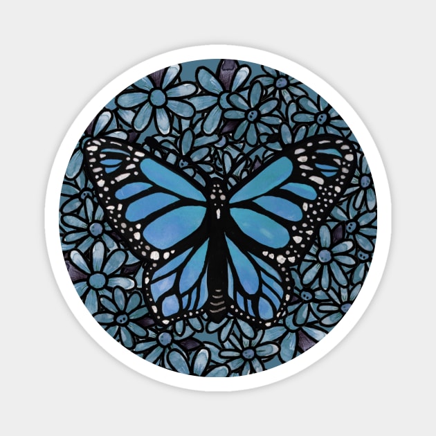 Blue Butterfly Magnet by bubbsnugg